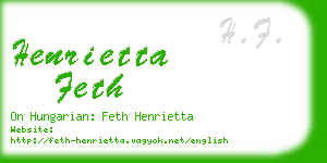 henrietta feth business card